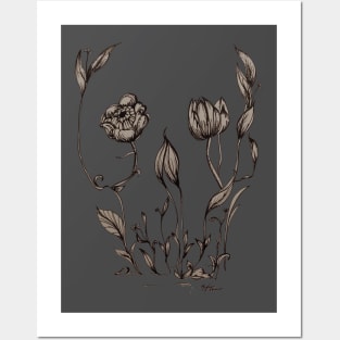 Floral Skull Posters and Art
